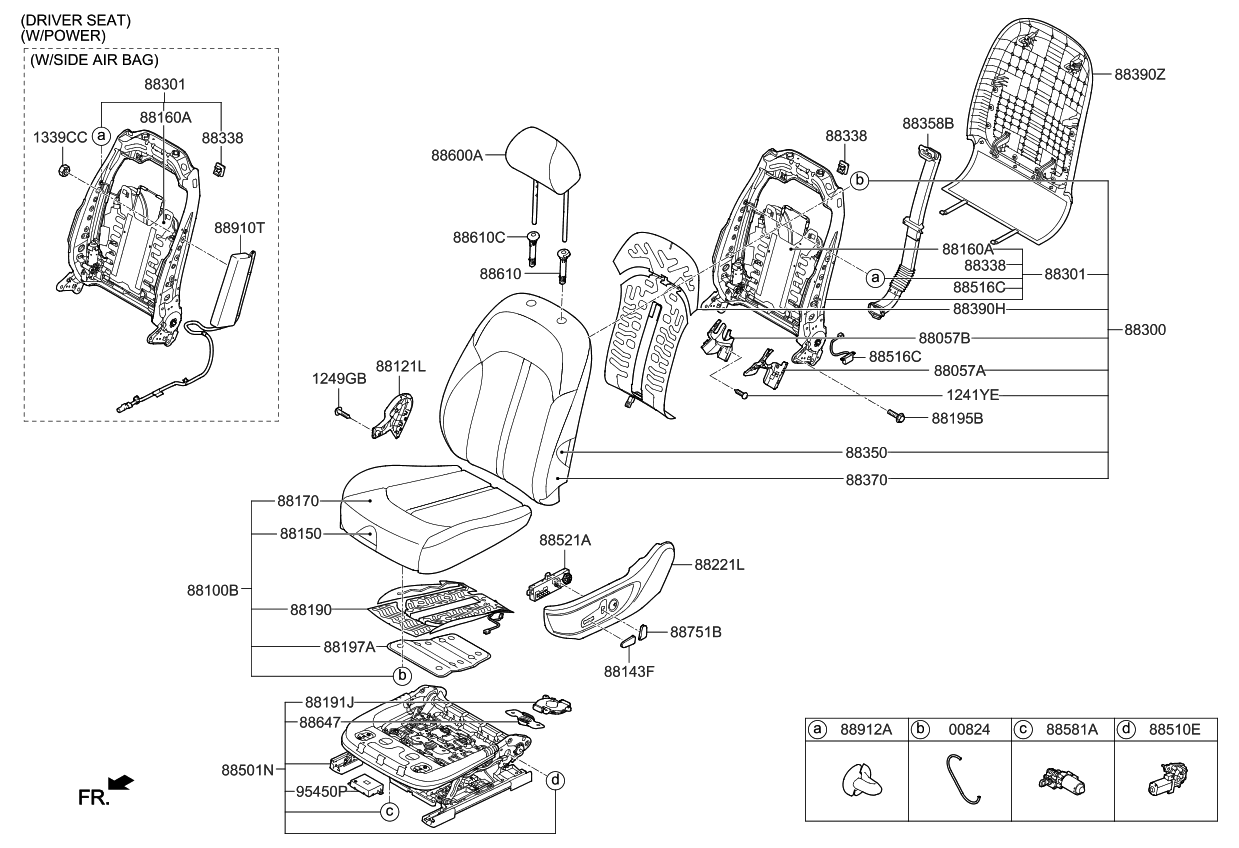 Kia 88370D5560G3C Front Back Covering Assembly