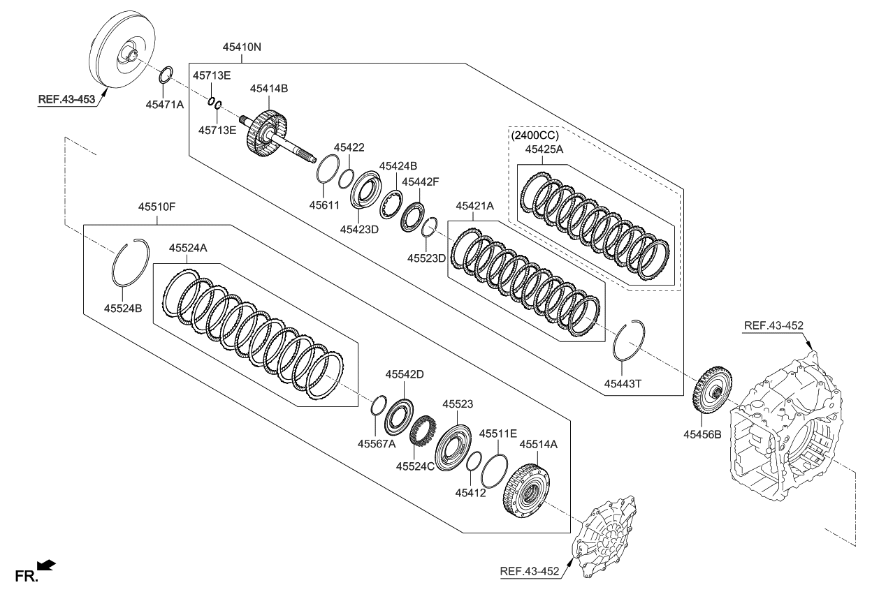 Kia 455243B000 Spring-Over Driver Clutch Return