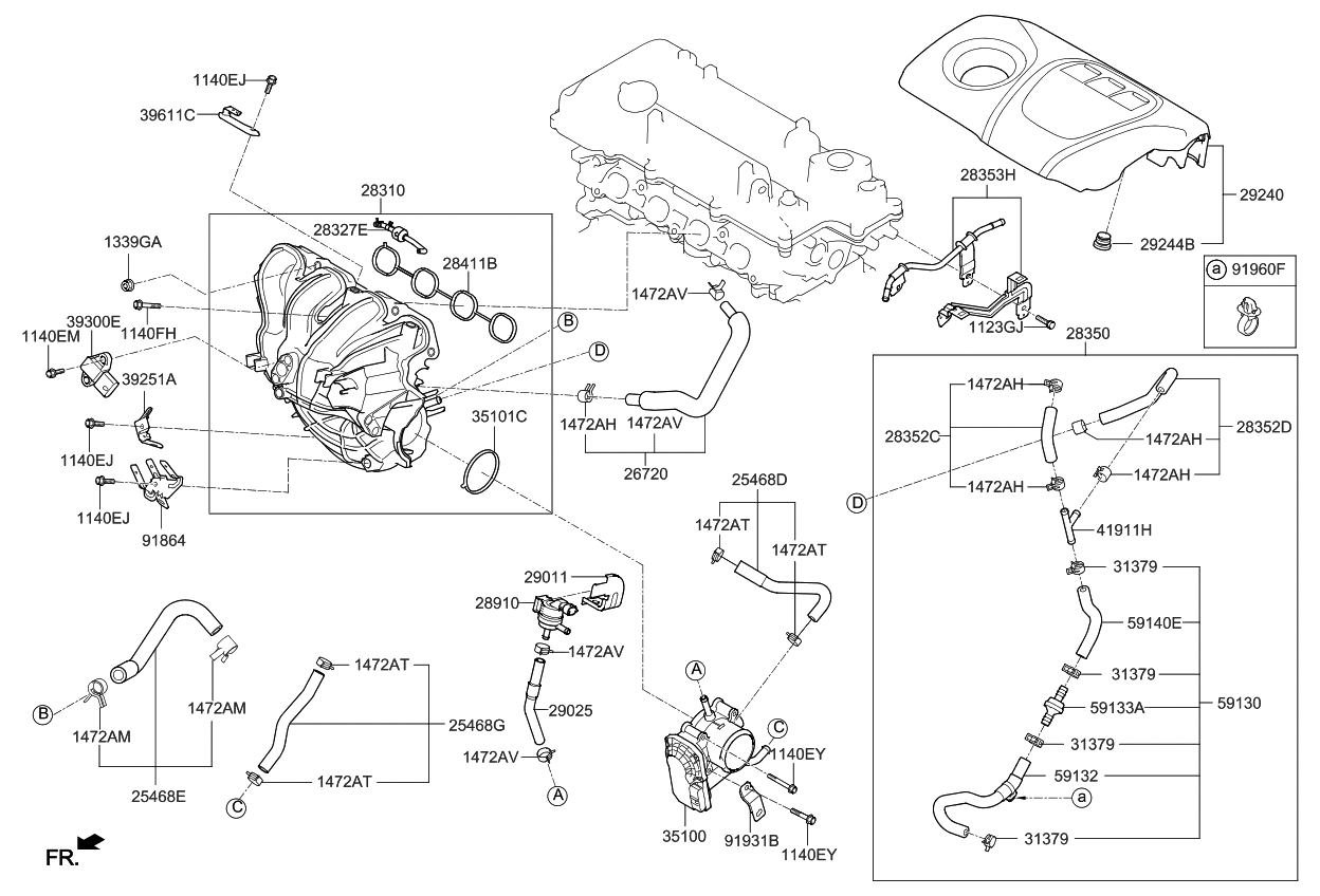 Kia 353032B120 Bracket-INJECTOR Har