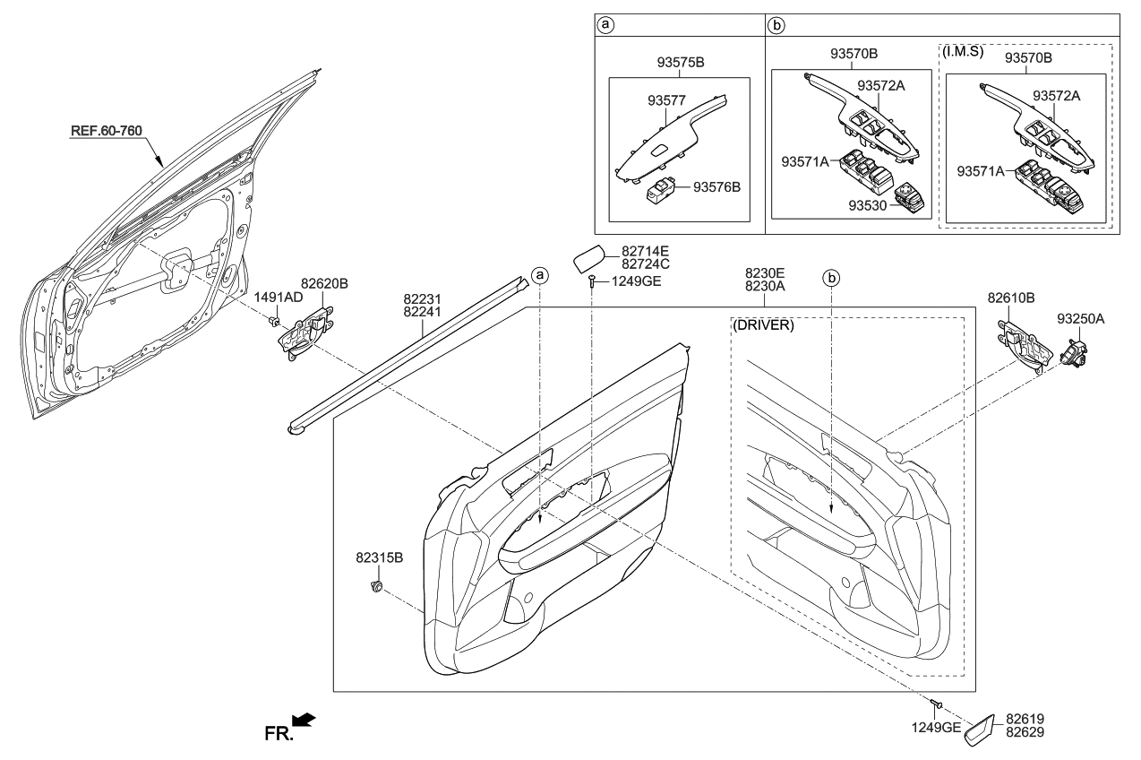 Kia 93571D5170 Power Window Unit Assembly