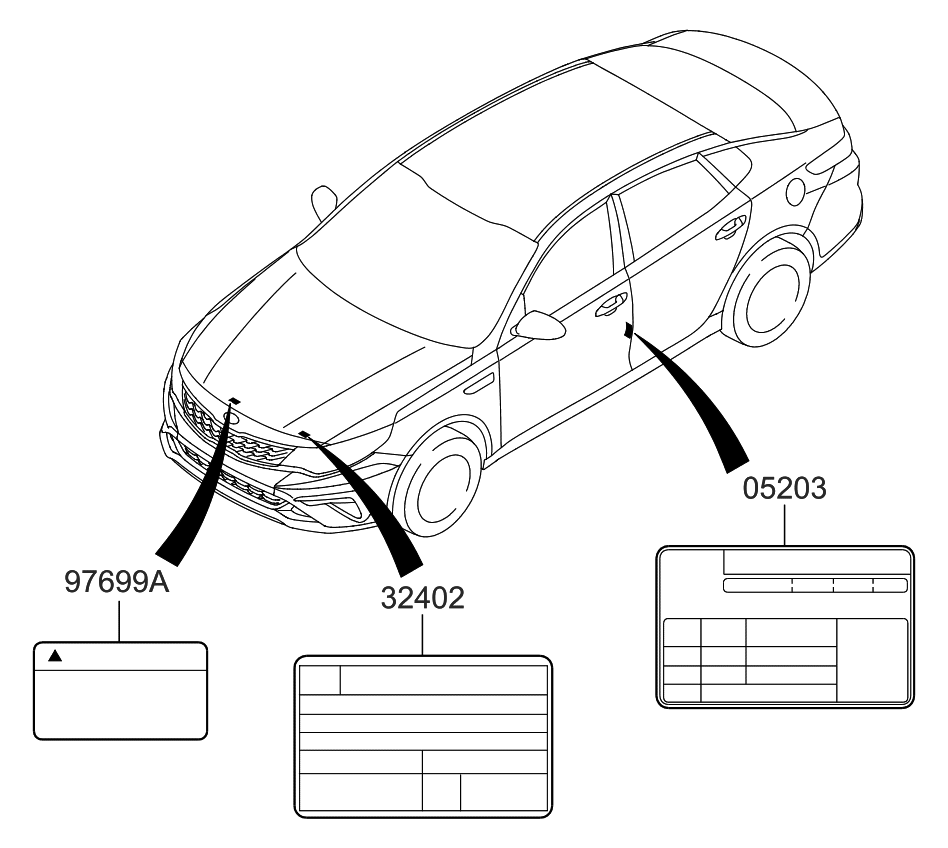 Kia 324312GJA1 Label-Emission