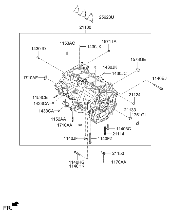 Kia 319W32BS00 Block Assembly-Cylinder