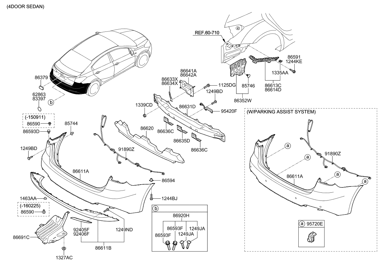 Kia 86681A7010 Bracket-Rear Rail Upper