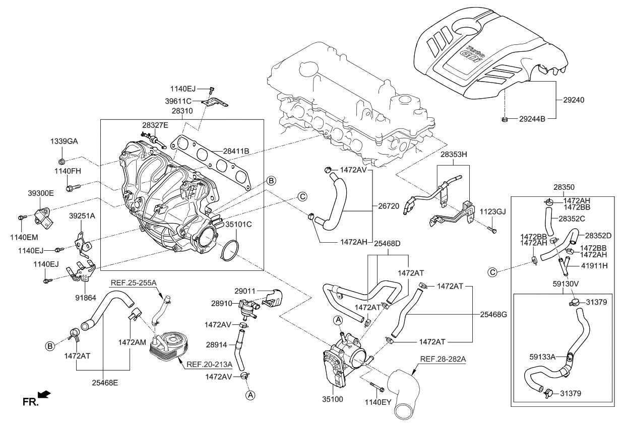 Kia 254722B701 Hose-Water "D"