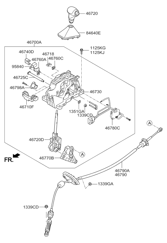 Kia 46704A7100 Plate-Shift Lock