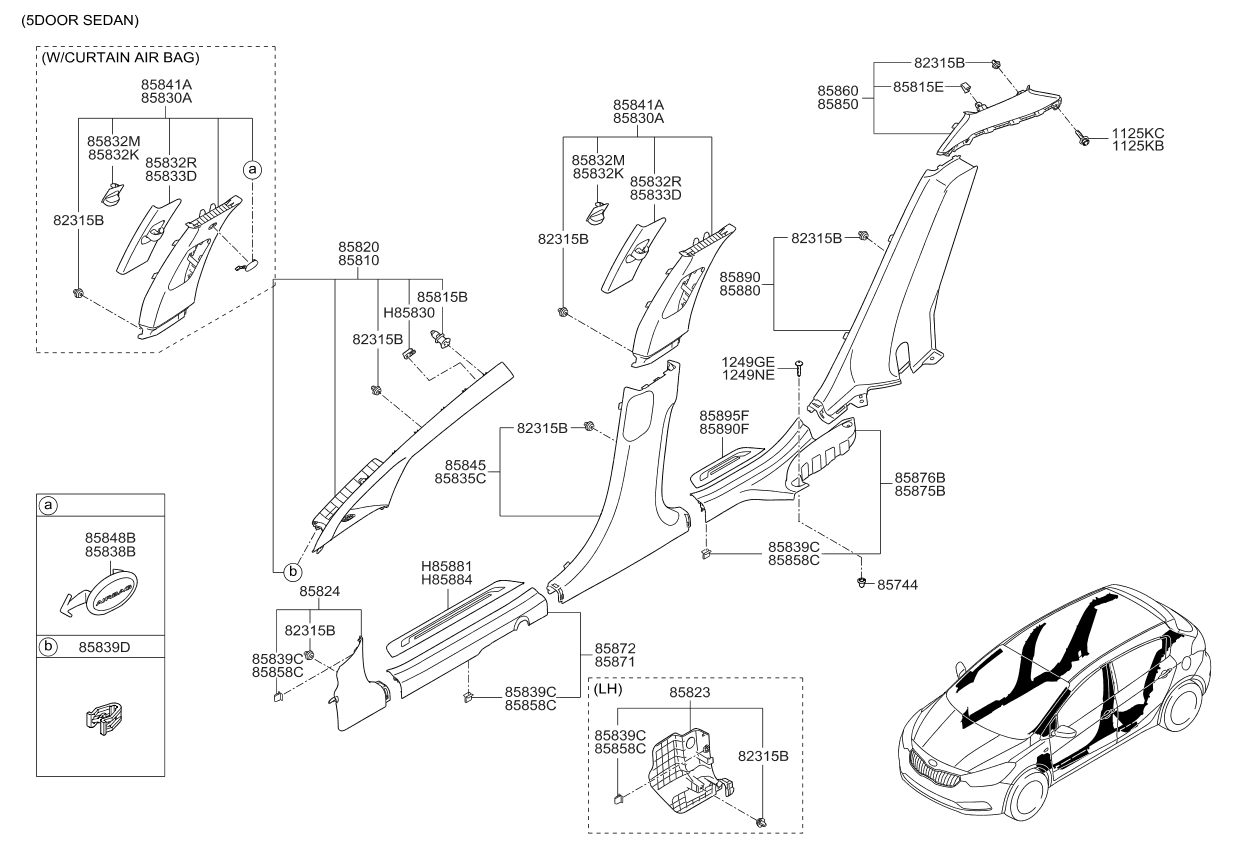 Kia 85819A7500VA Cover-Front Pillar BLANKING 85819A7500VA Kia Cover-Front Pillar BLANKING