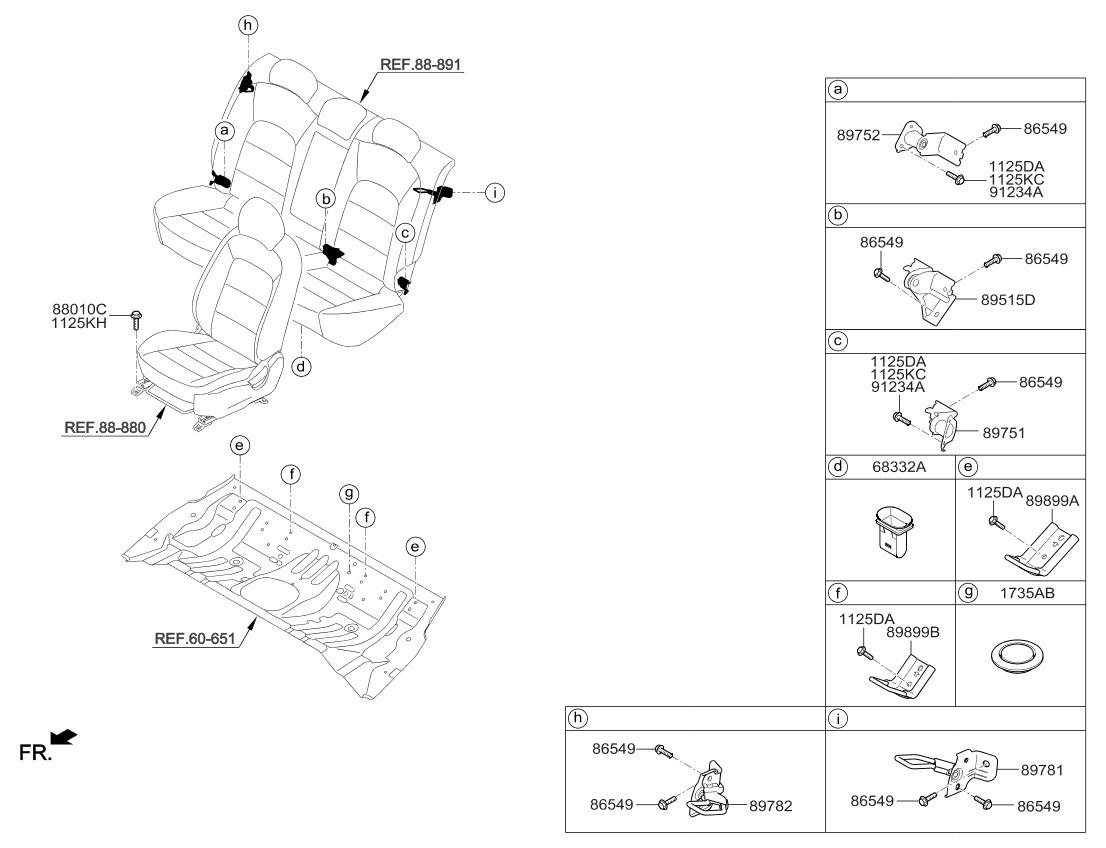 Kia 89752A7000 Bracket Assembly-Rear Seat Lw