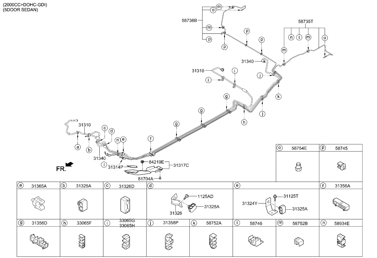 Kia 31340A7550 Tube-Fuel Vapor