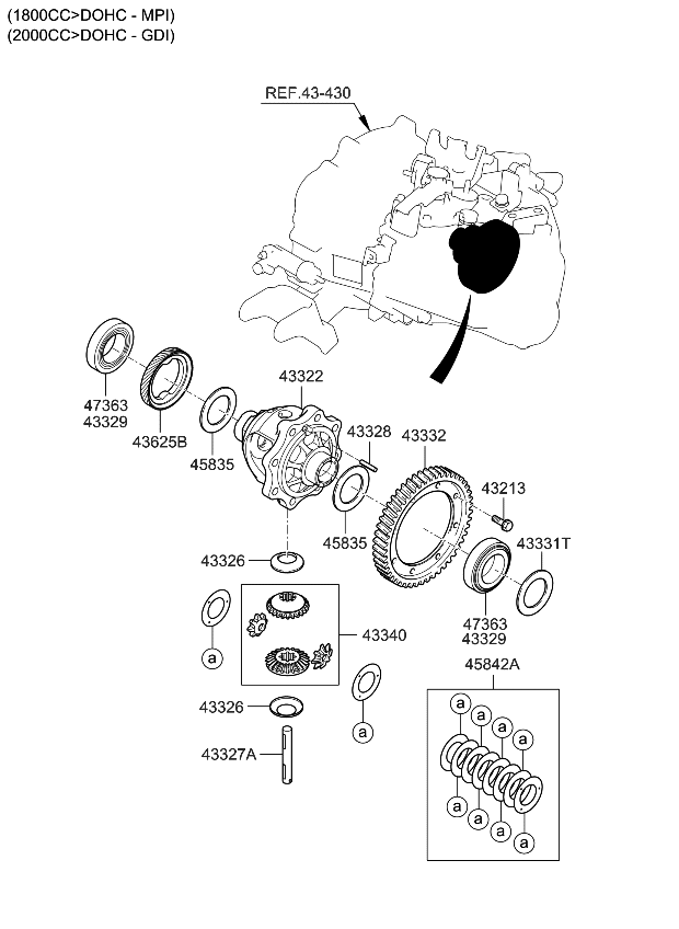 Kia 4332232200 Case-Differential