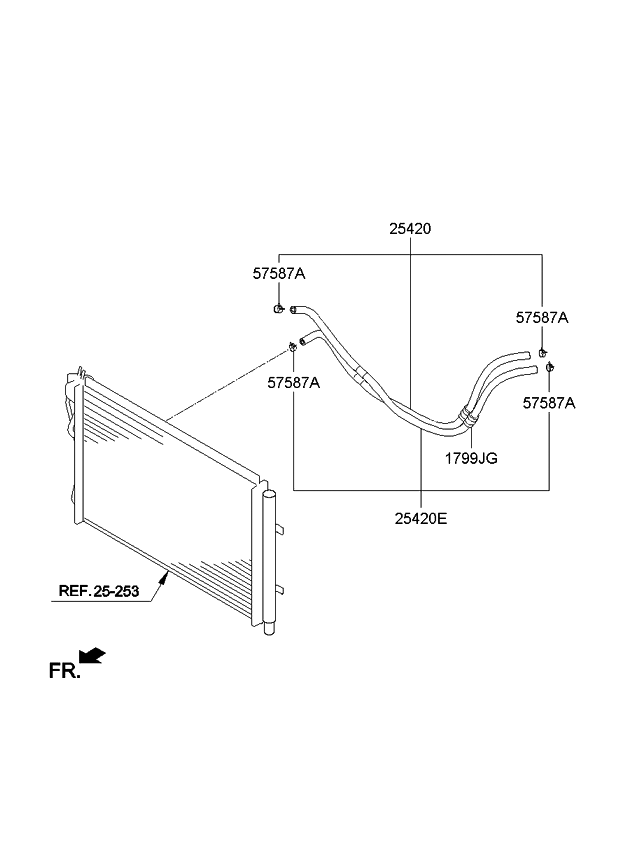 Kia 25420A7100 Hose Assembly-Oil COOLIN