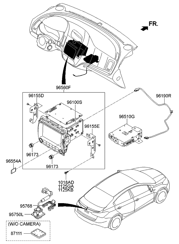 Kia 96560A7405WK Head Unit Assembly-Avn