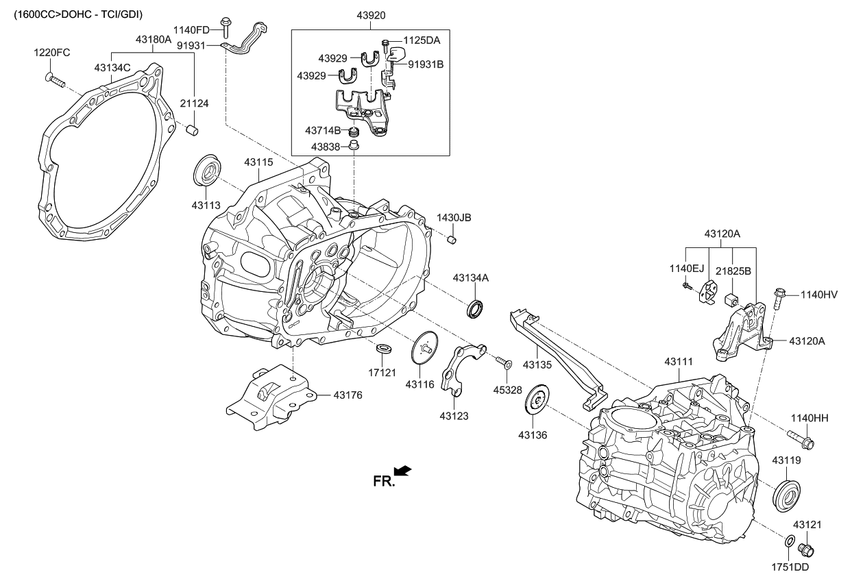 Kia 4312032371 Bracket-Transmission Support