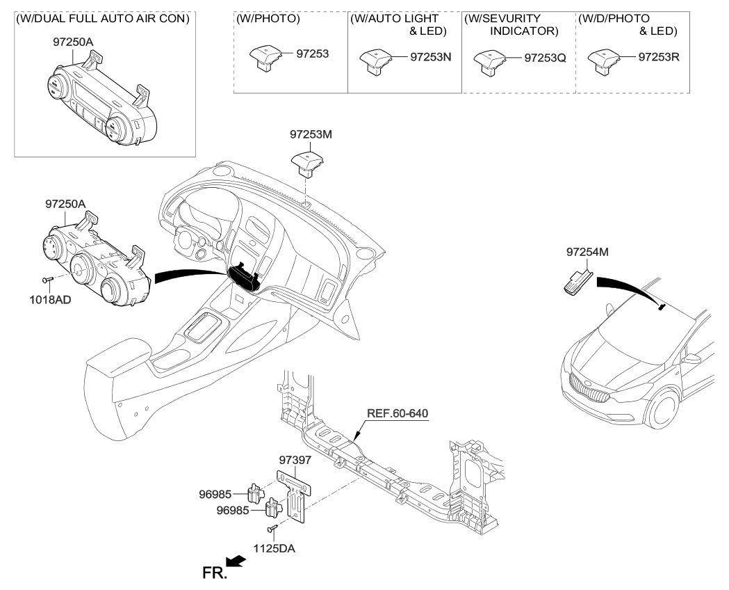 Kia 972533XAF0 Sensor-D/Photo&Led