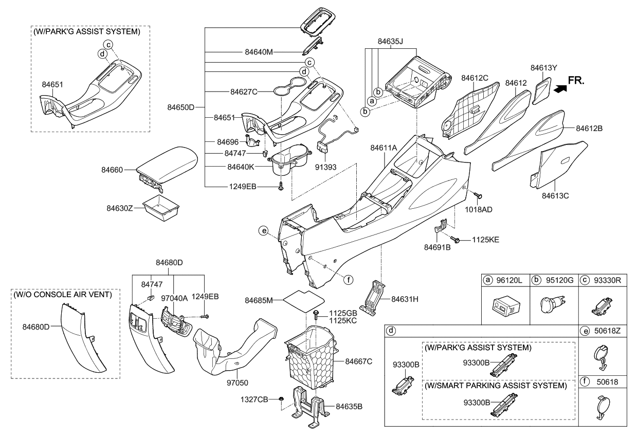 Kia 93300A7000AK5 Complete-Console Floor