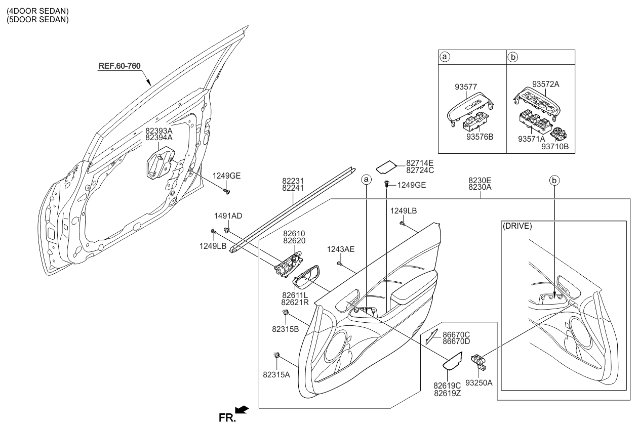 Kia 82619A7000DFR Cover-Front Door Inside Handle