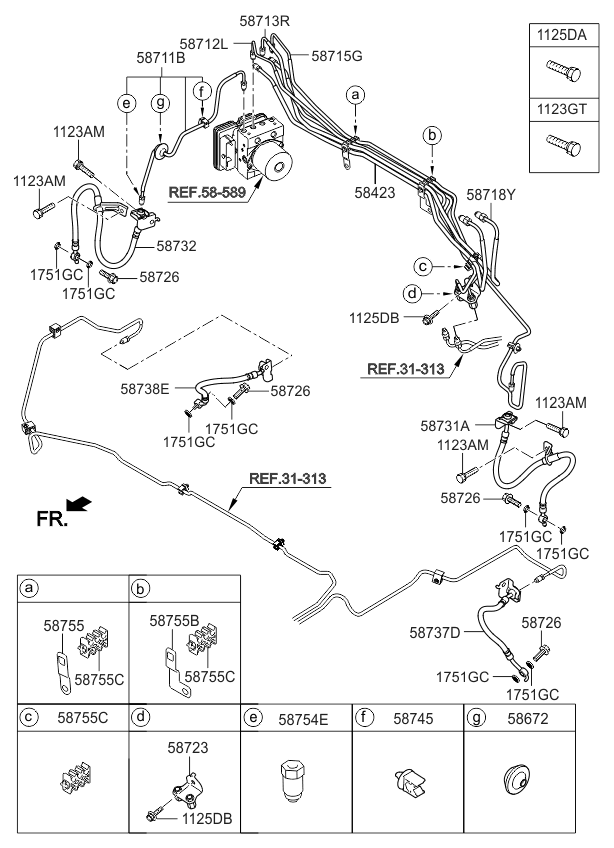 Kia 58718A7200 Tube-Master Cylinder To Hydraulic Unit