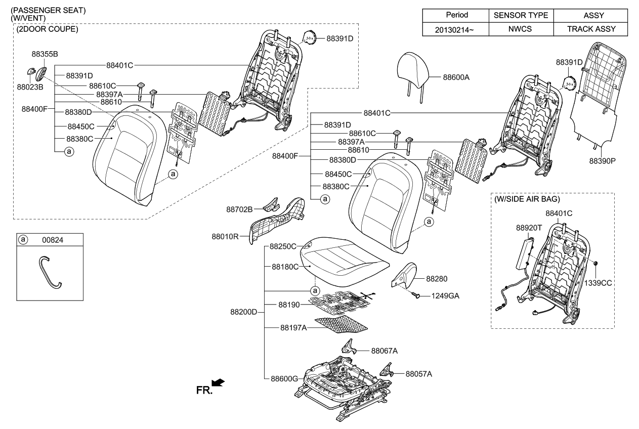 Kia 88400A7901KKA Back Assembly-Front Seat Pa