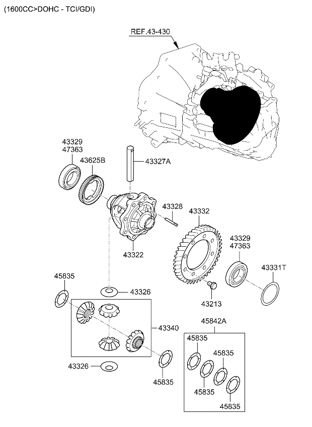 4333232370 Kia Differential Drive Gear