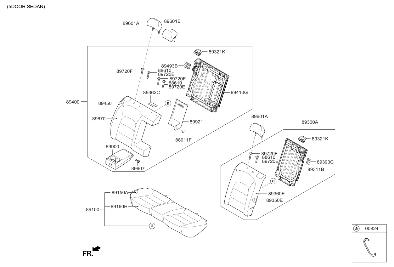 Kia 89393A7600WK Cover-Rear Seat Latch