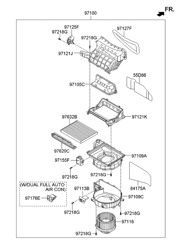 Kia 97111A5000 Case-Blower,Upper