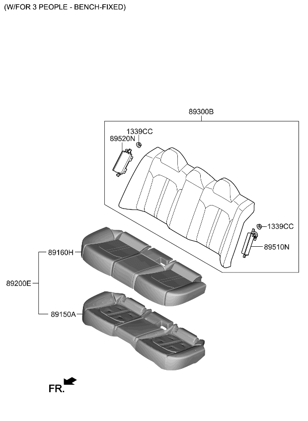 Kia 89300L3010HS2 BACK ASSY-RR SEAT