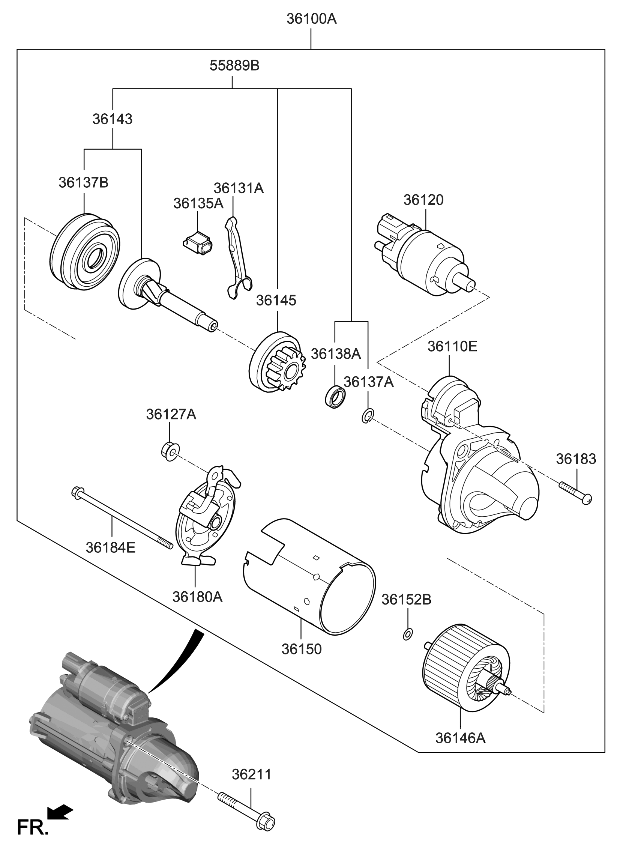 Kia 361362S000 Gear Assembly-Internal