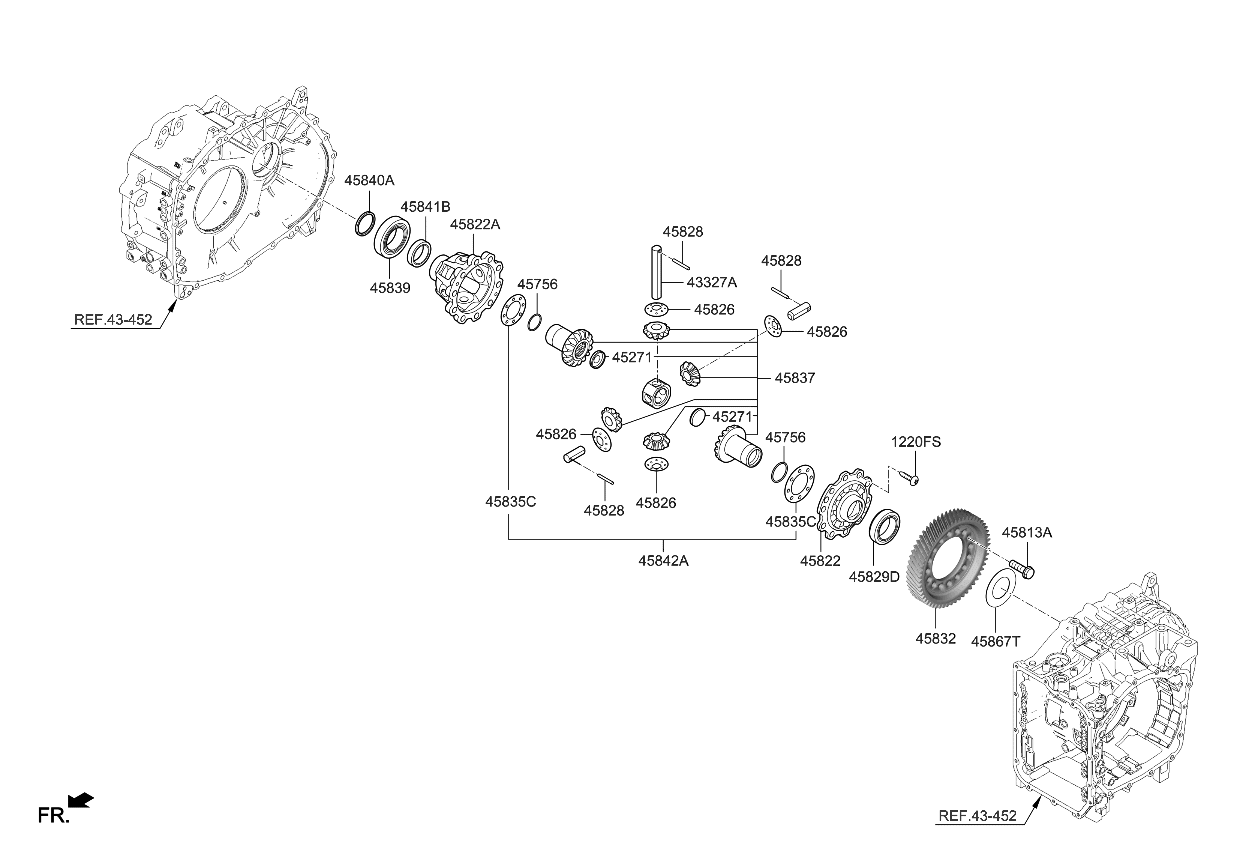 Kia 458374G601 Gear Set-DIFFERENTIA