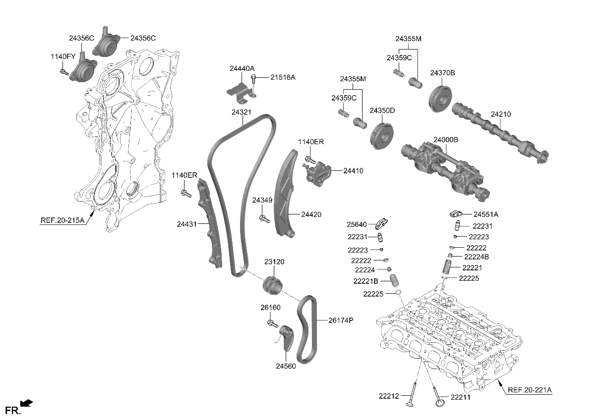 Kia 244102M802 TENSIONER Assembly-VLV T