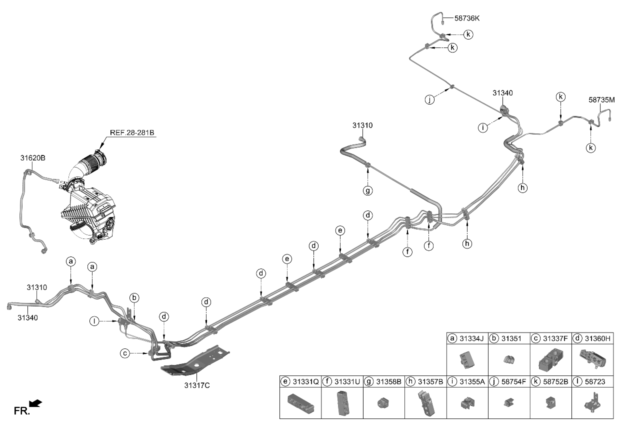 Kia 31310L3500 Tube-Fuel Feed