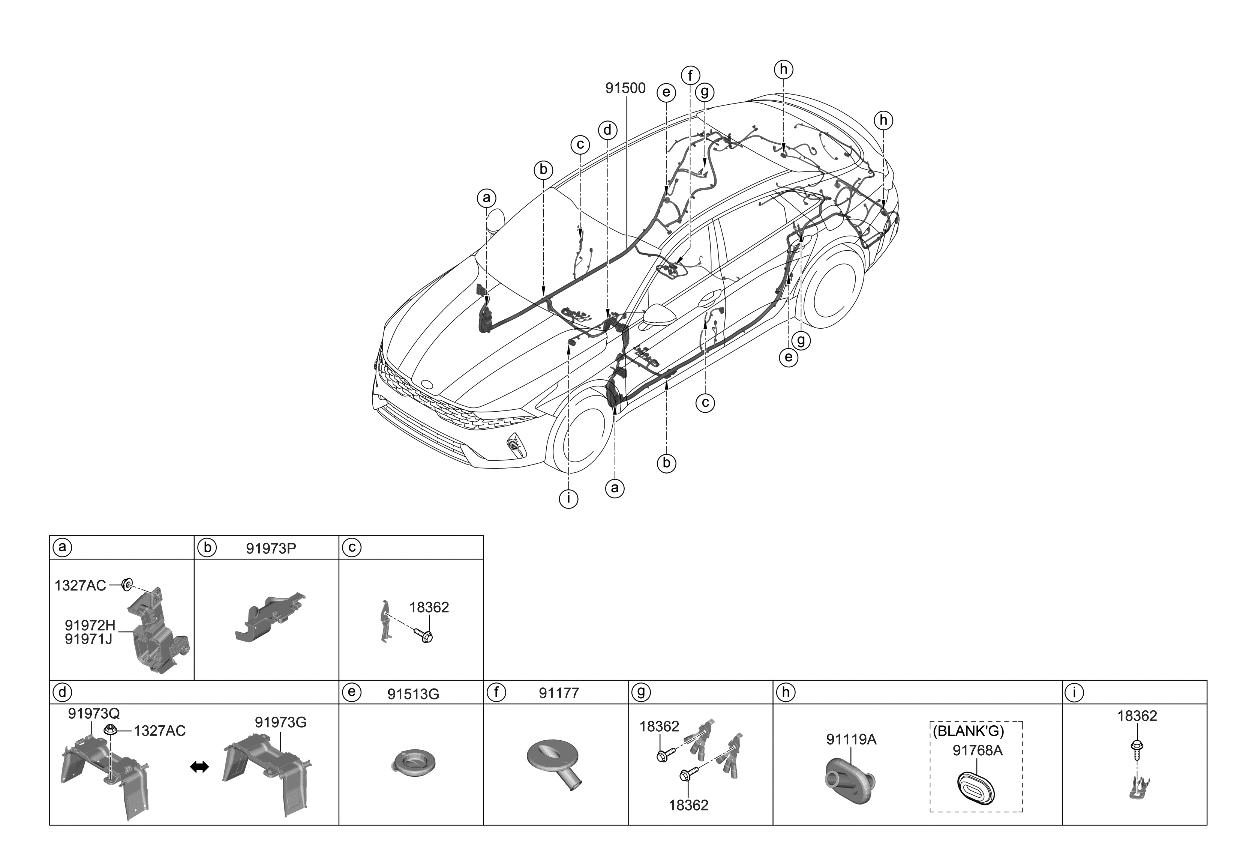 Kia 91510L3080 Wiring Assembly-Floor