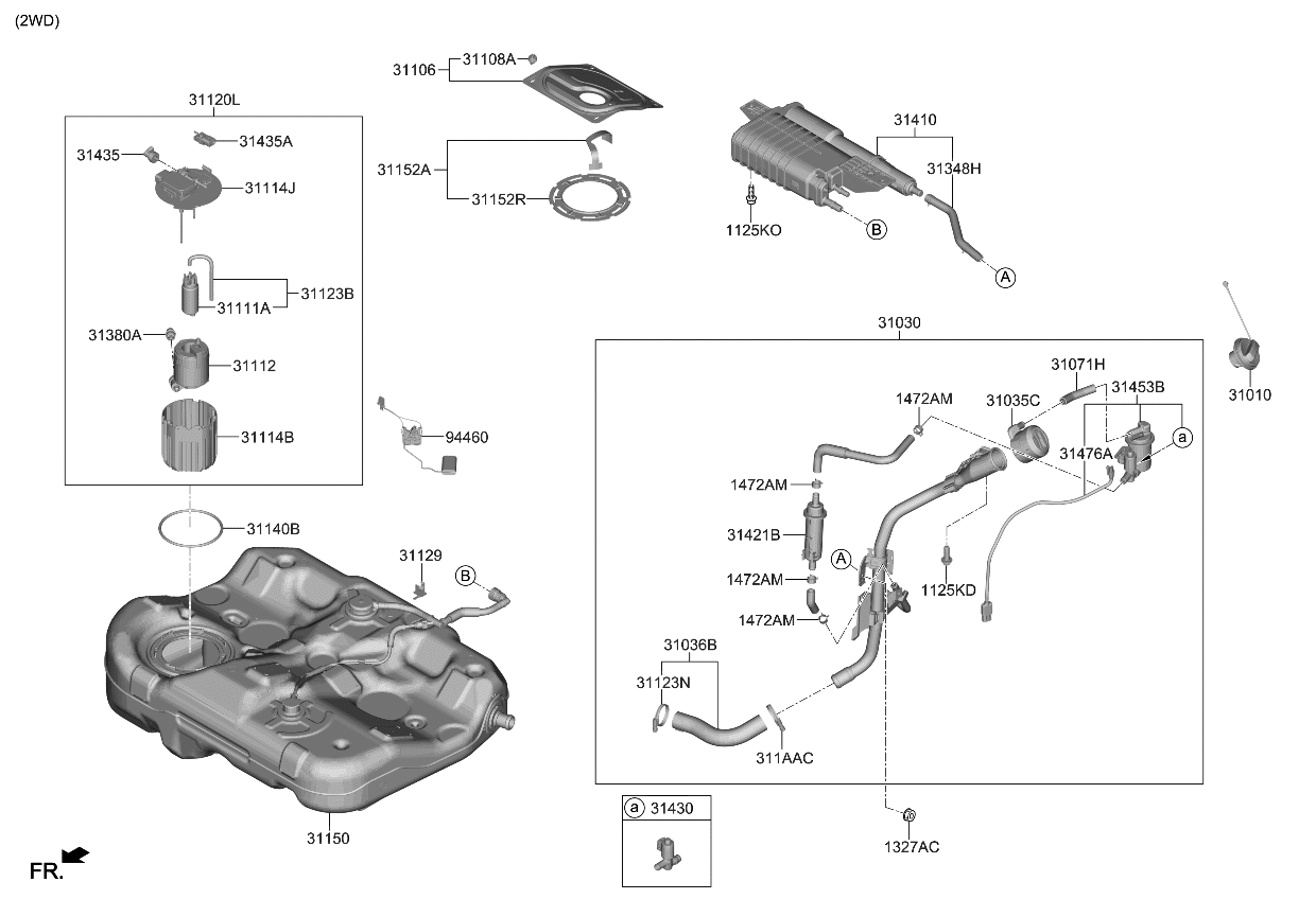 Kia 31113L1000 Plate Assembly-Fuel Pump