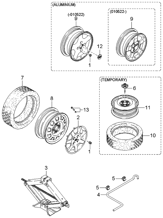 Kia K9965064050 Wheel,Spare,Disc