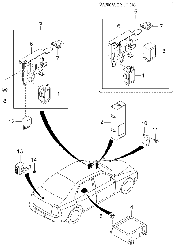 Kia 0K2DK677F0 Air Bag Control Module Assembly