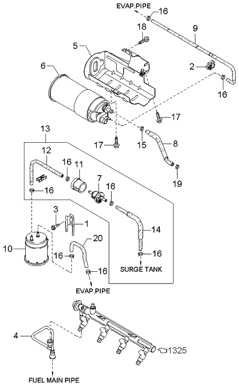 Kia 0K2NB20340 Hose Assembly-EVAPORATOR