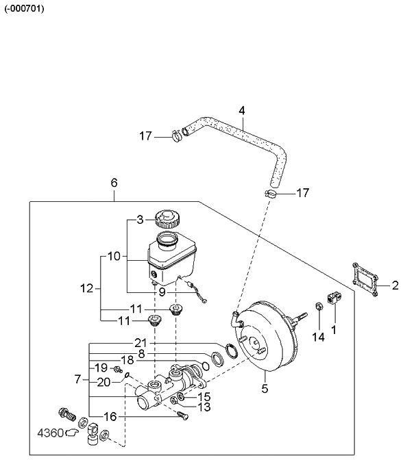 Kia 0K2N343950A Master VACUMM Assembly