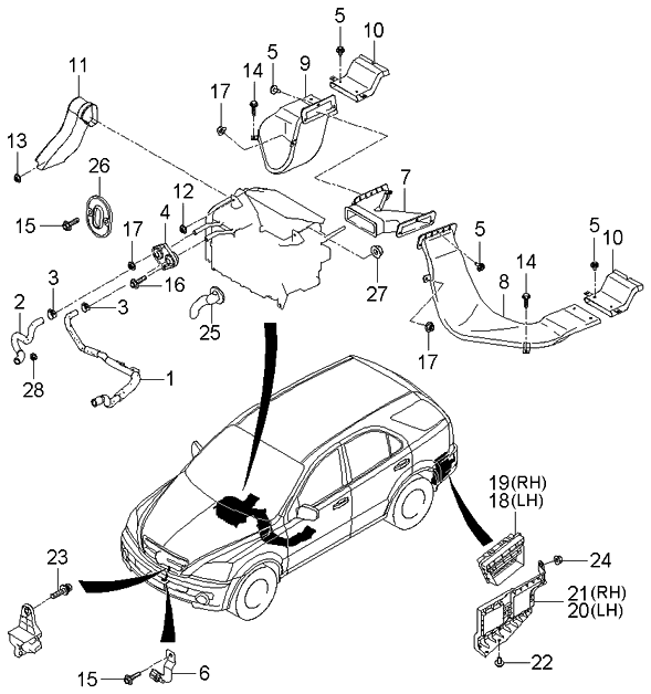 Kia 973113E060 Hose-Water Inlet