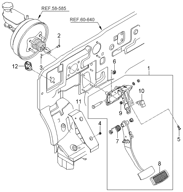 Kia 328003E110 Pedal Assembly-Brake