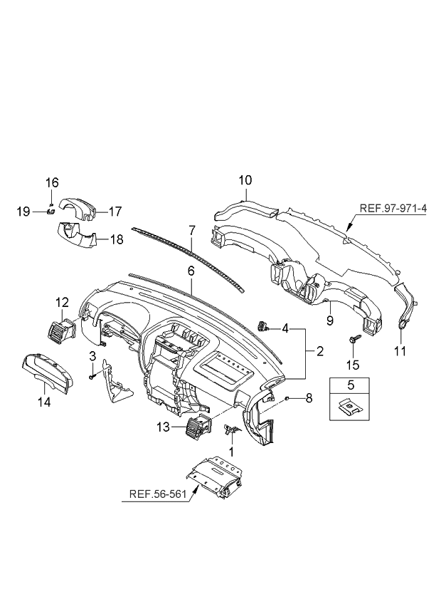 Kia 845363E000 Striker Assembly-Glove Box