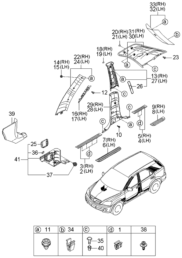 Kia 858263E500CY Cover-Center Pillar BLANKING