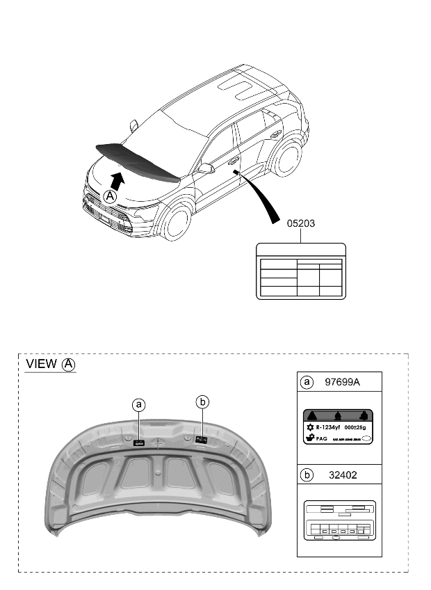 Kia 97699AO050 LABEL-REFRIGERANT