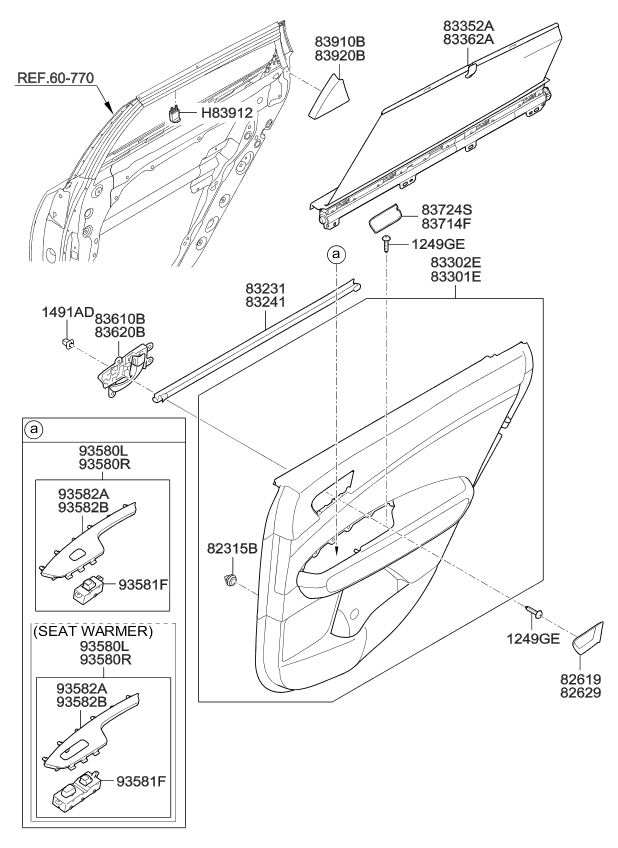 Kia 83307D5060BX9 Panel Assembly-Rear Door