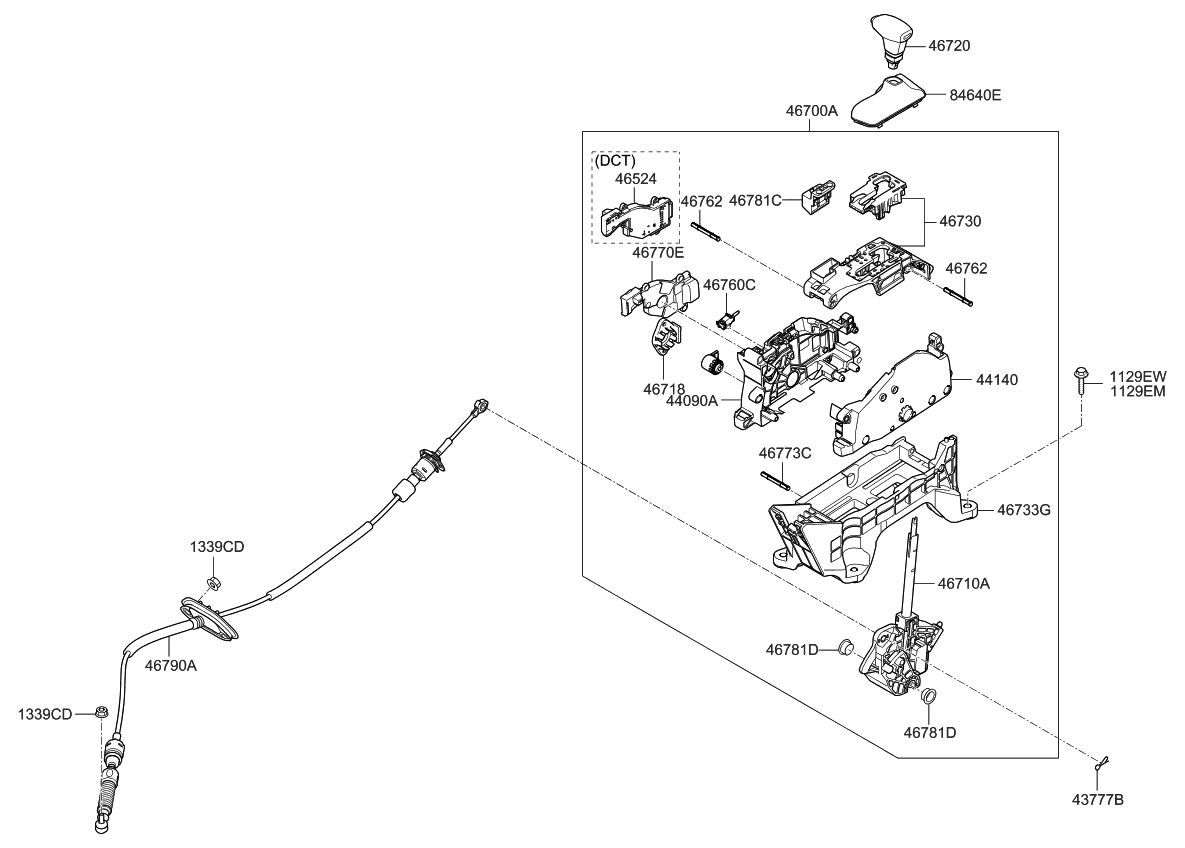 Kia 46733D4100 Bracket-Lever Mounting