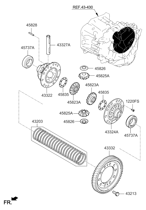 Kia 433322D220 Gear-Differential Dr