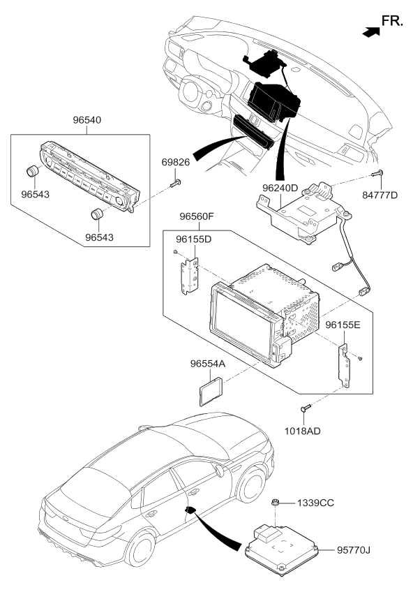 Kia 96560D5421WK Head Unit Assembly-Avn