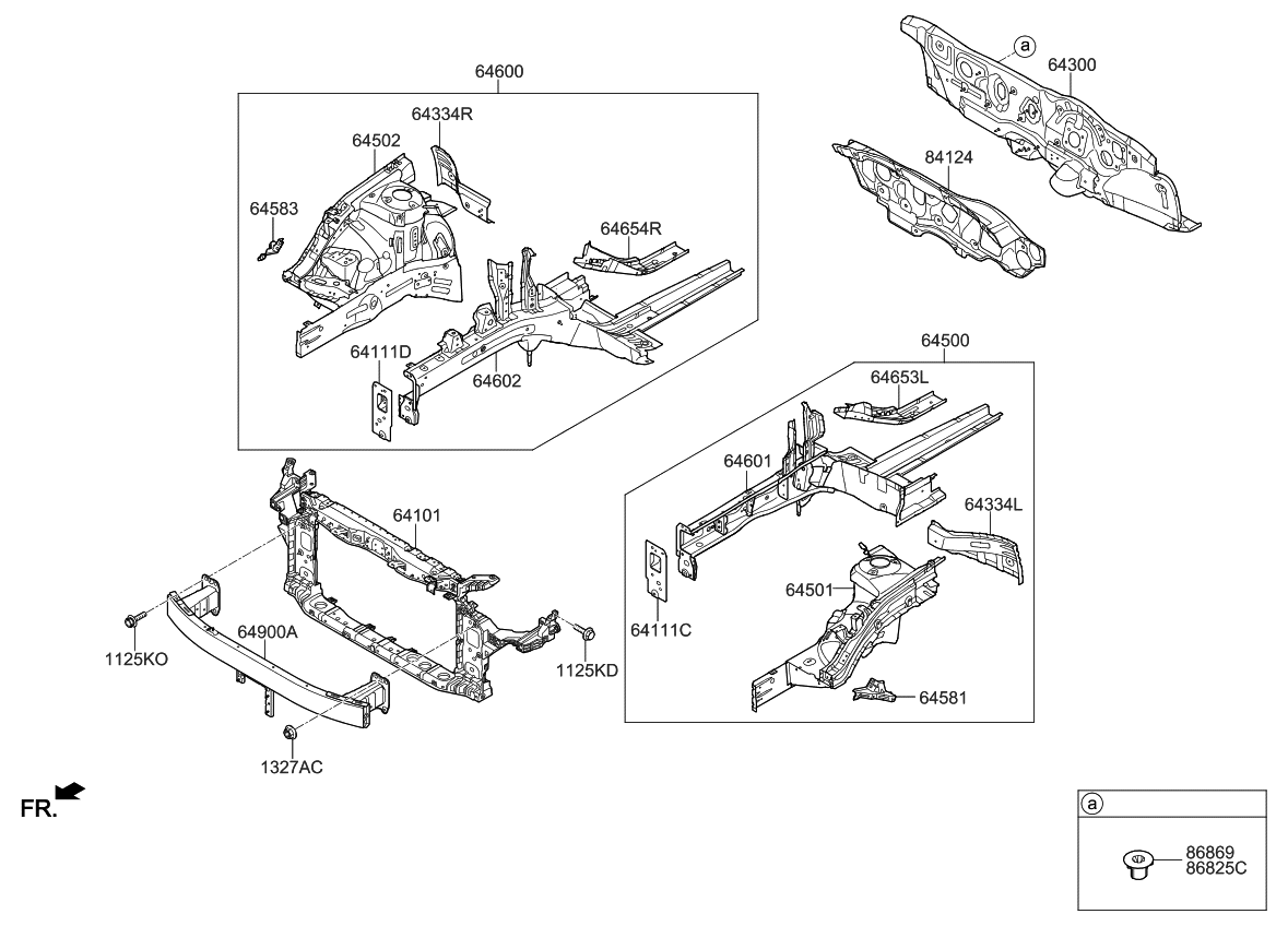 Kia 64601D5000 Member Assembly-Front Si