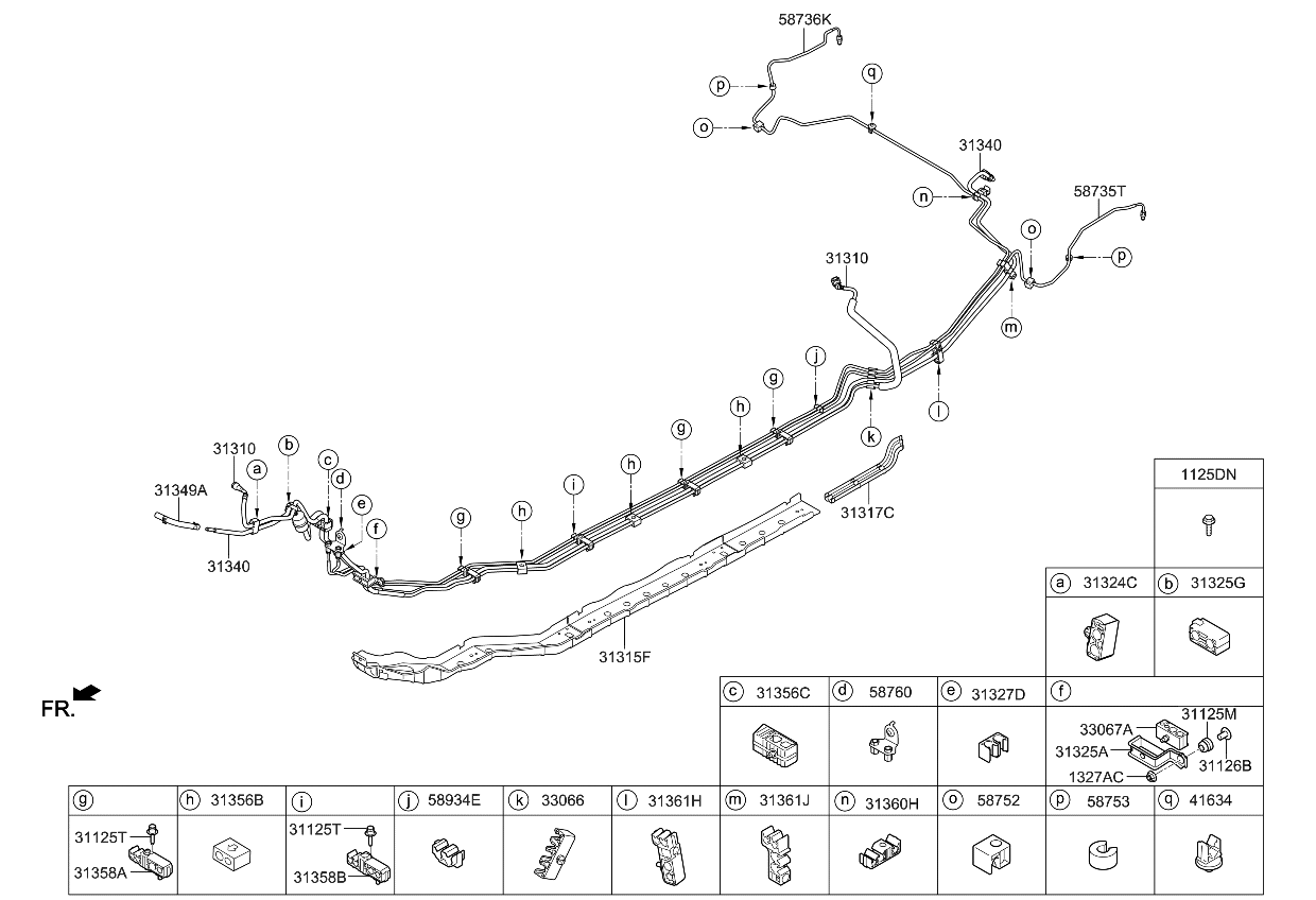 Kia 31357C2700 Clamp-Fuel Tube