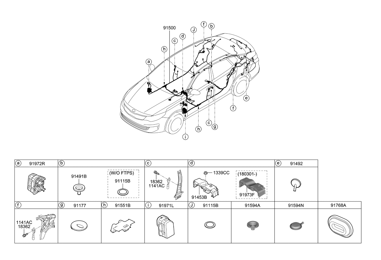 Kia 91550D5770 Wiring Assembly-Floor