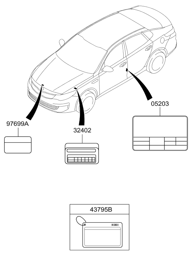 Kia 05203D5320 Label-Tire Pressure