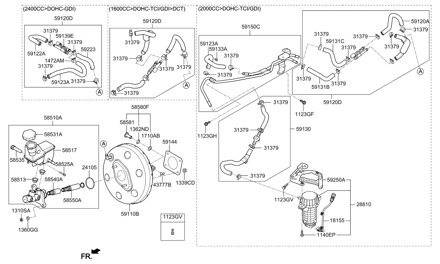 Kia 59121C1400 Hose Assembly-Vacuum