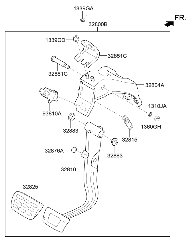 Kia 32800C2300 Pedal Assembly-Brake